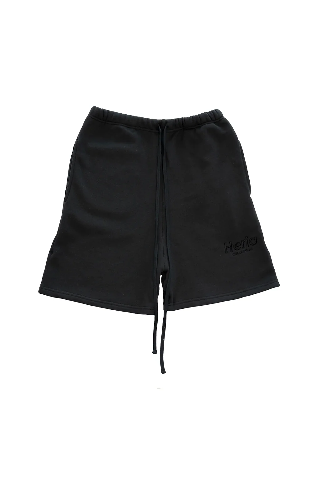 Heria Embroidered Sweat Shorts - Black