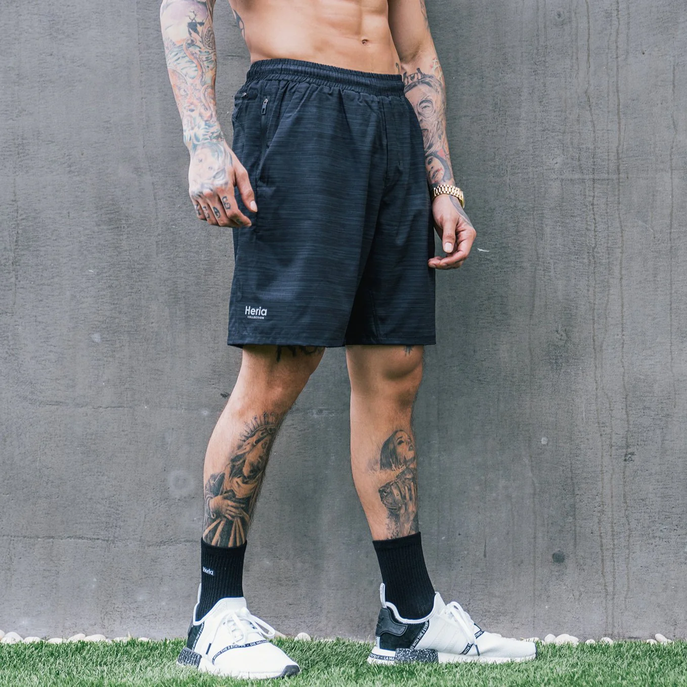 Heria Shorts - Heather Black - Image 3